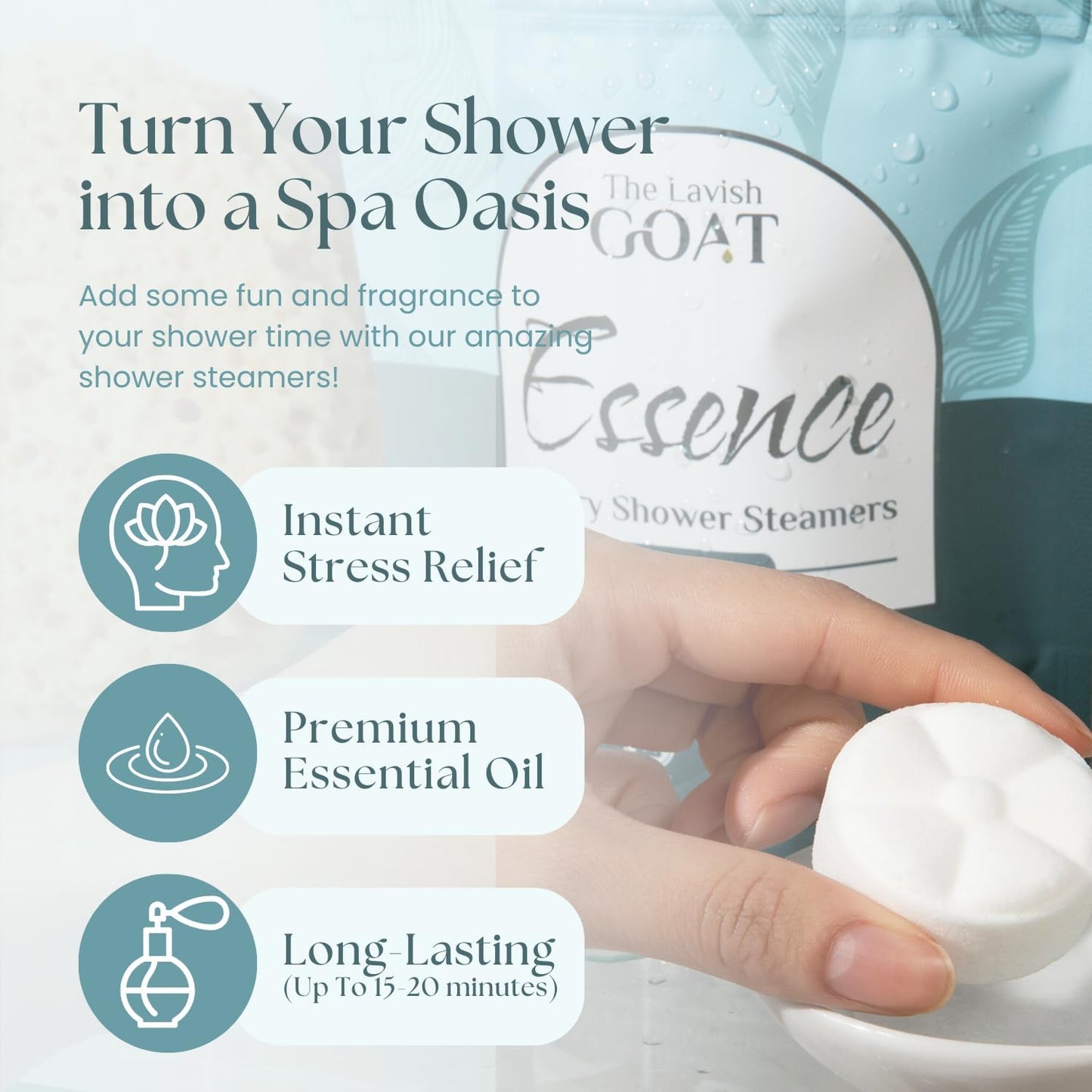 TLG Essence Shower Steamers Aromatherapy 7 Pack – USA Made with Extra Eucalyptus & Menthol – Shower Bomb for Relaxation, Strong-Scented Shower Tablets – Gift for Men & Women