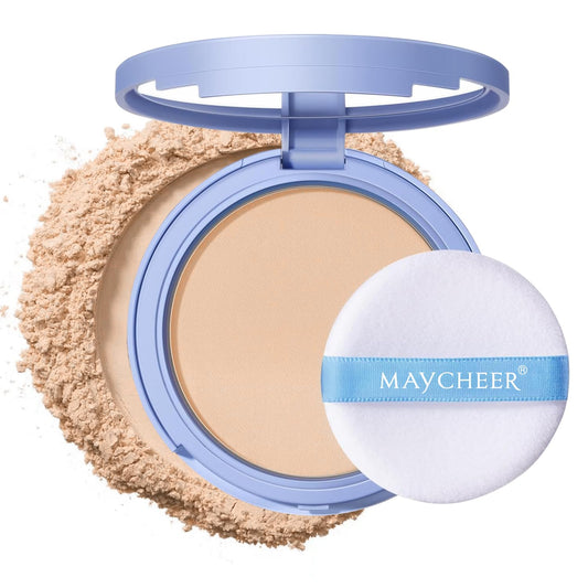 Oil Control Face Pressed Powder, Matte and Smooth Translucent Powder Setting Powder Makeup, Waterproof Long Lasting Finishing Face Powder, Cruelty-free, 0.35Oz (02 Natural)
