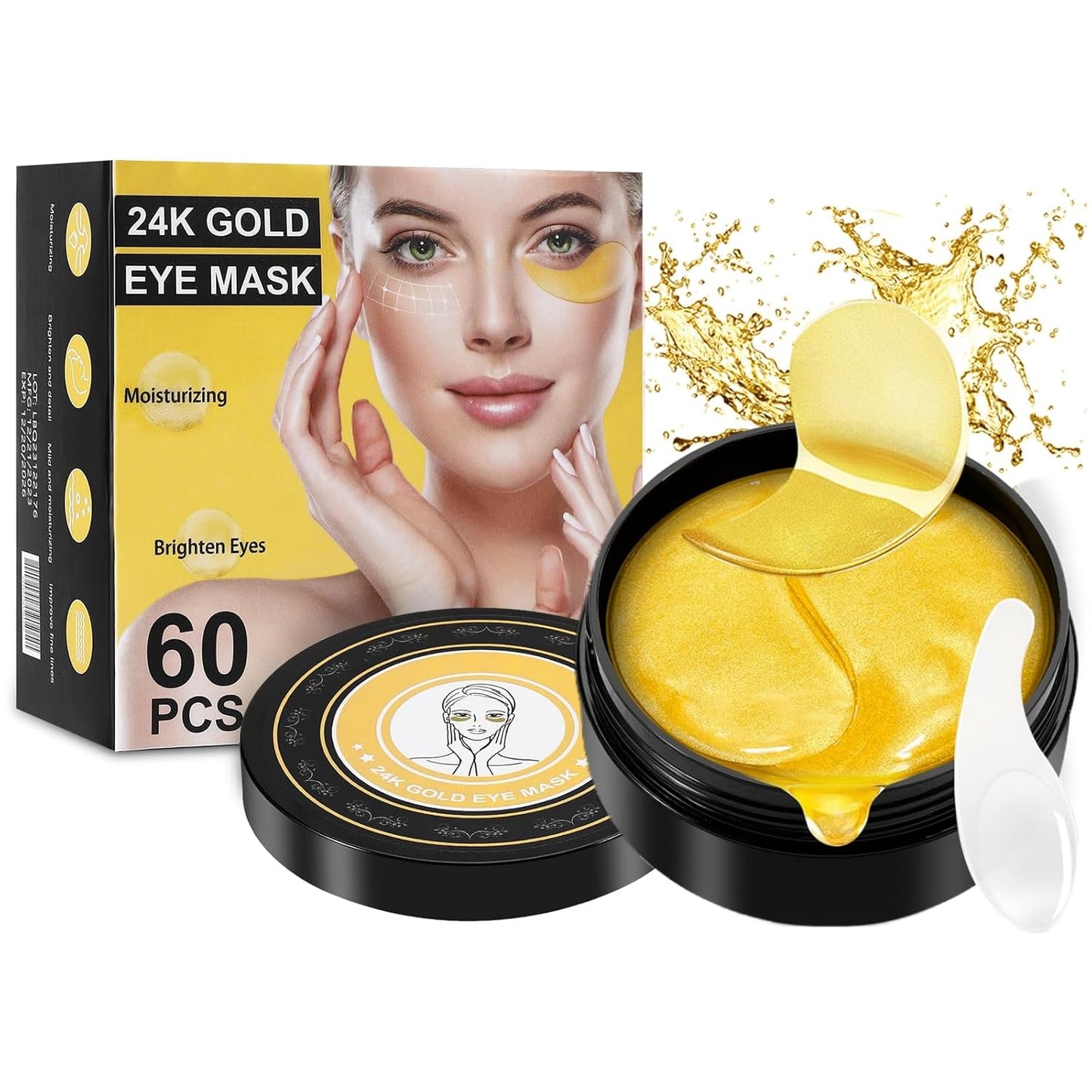 Under Eye Patches for Puffy Eyes and Dark Circles,60 Pcs Collagen Under Eye Mask Skin Care Products,Snail Mucin Eye Patches,Wrinkle Patches,Moisturise and Reduce Eye Lines To Revitalise You