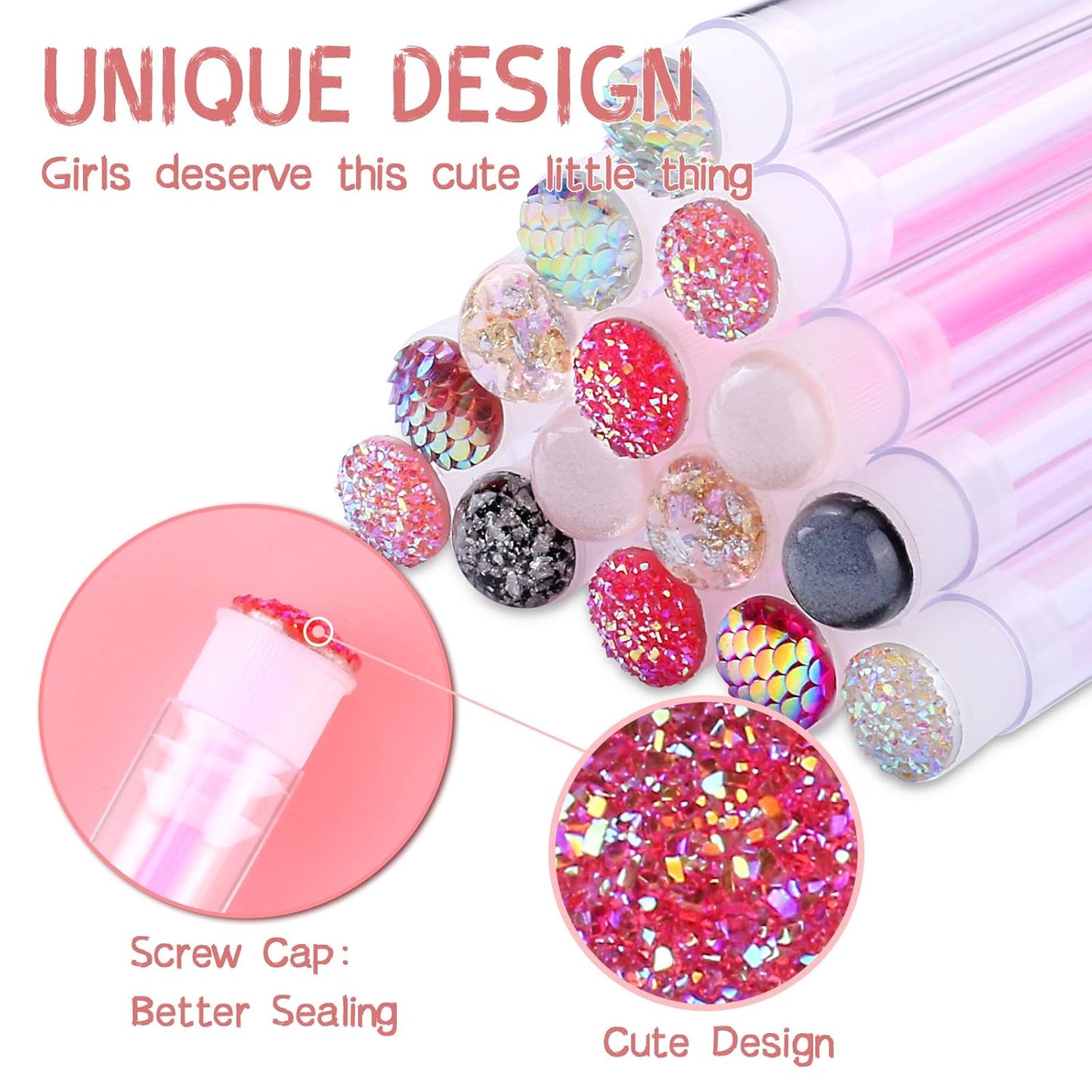 20 Pieces Eyelashes Brush Container Disposable Mascara Bruush Wand Case Lash Spoolies Tube Spoolie Holder Makeup Brush for Eyelash Extension Mix