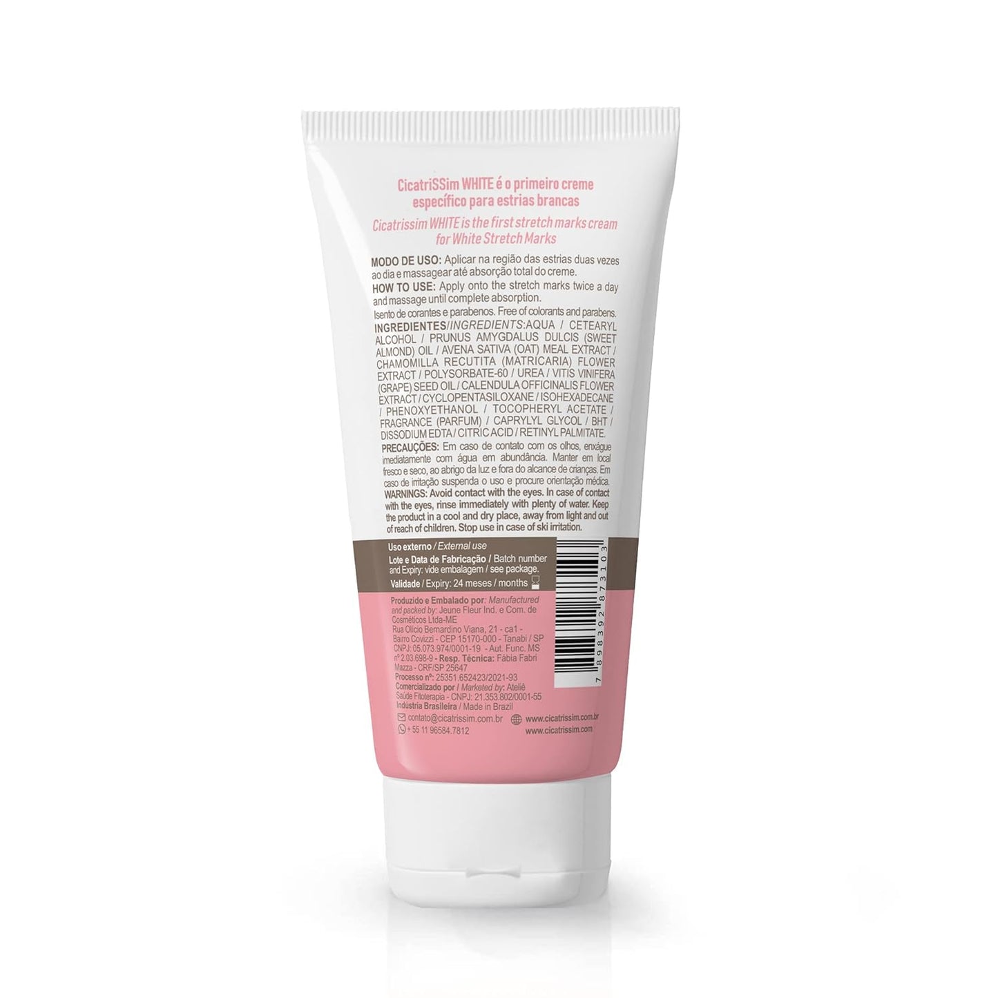Cicatrissim White Stretch Mark Fade and Removal Cream - Innovative Formula With Pure and Powerful Natural Ingredients From Brazilian Flora - For All Skin Types.