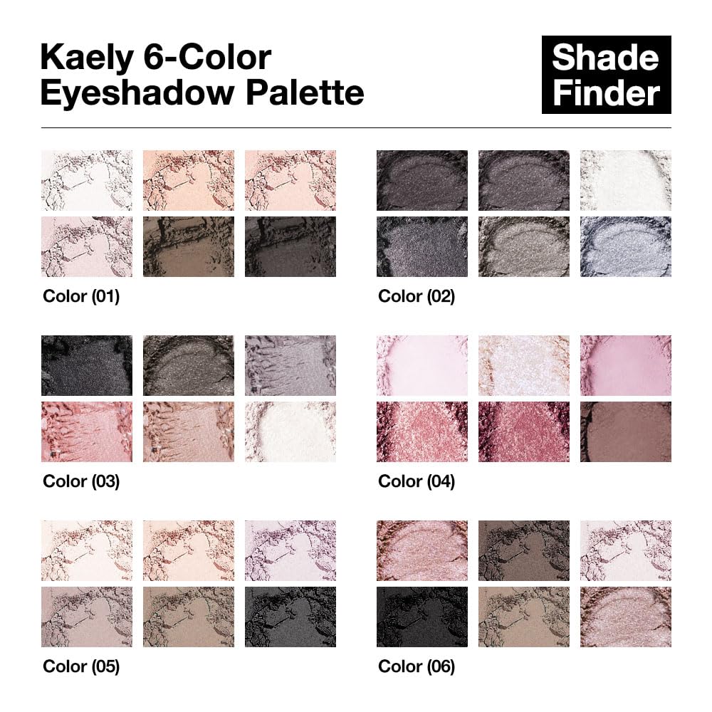 evpct 6 Colors Travel Eye Shadow Palette Makeup, Rose Coffee White Bright Nude Pink Black Brown Sparkly Shimmer Glitter Matte High Pigment Mini Eyeshadow Palette for Older Women, Built in Mirror