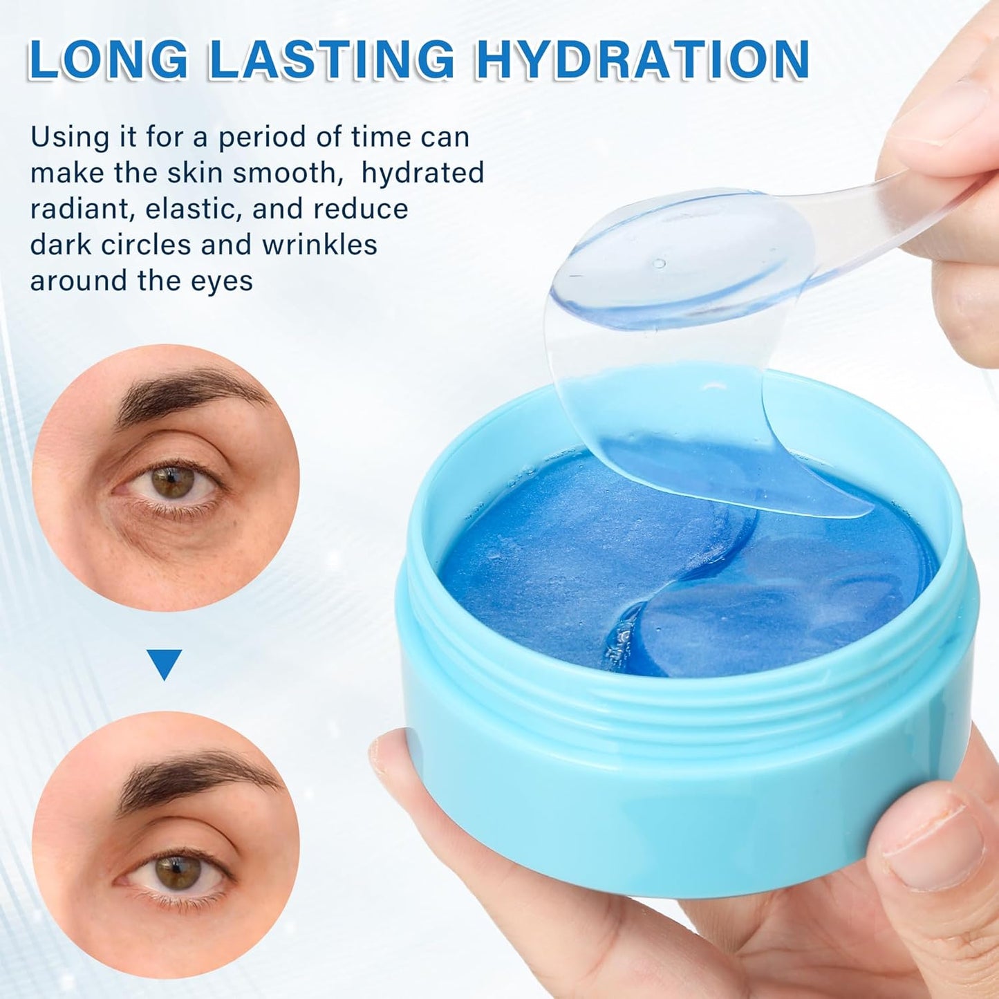 Under Eye Patches Masks - for Dark Circles, Puffy Eyes, Fine Lines, Wrinkles, Eye Bags Treatment with Collagen and Hyaluronic Acid, Moisturizing and Hydrating (60 Pcs)