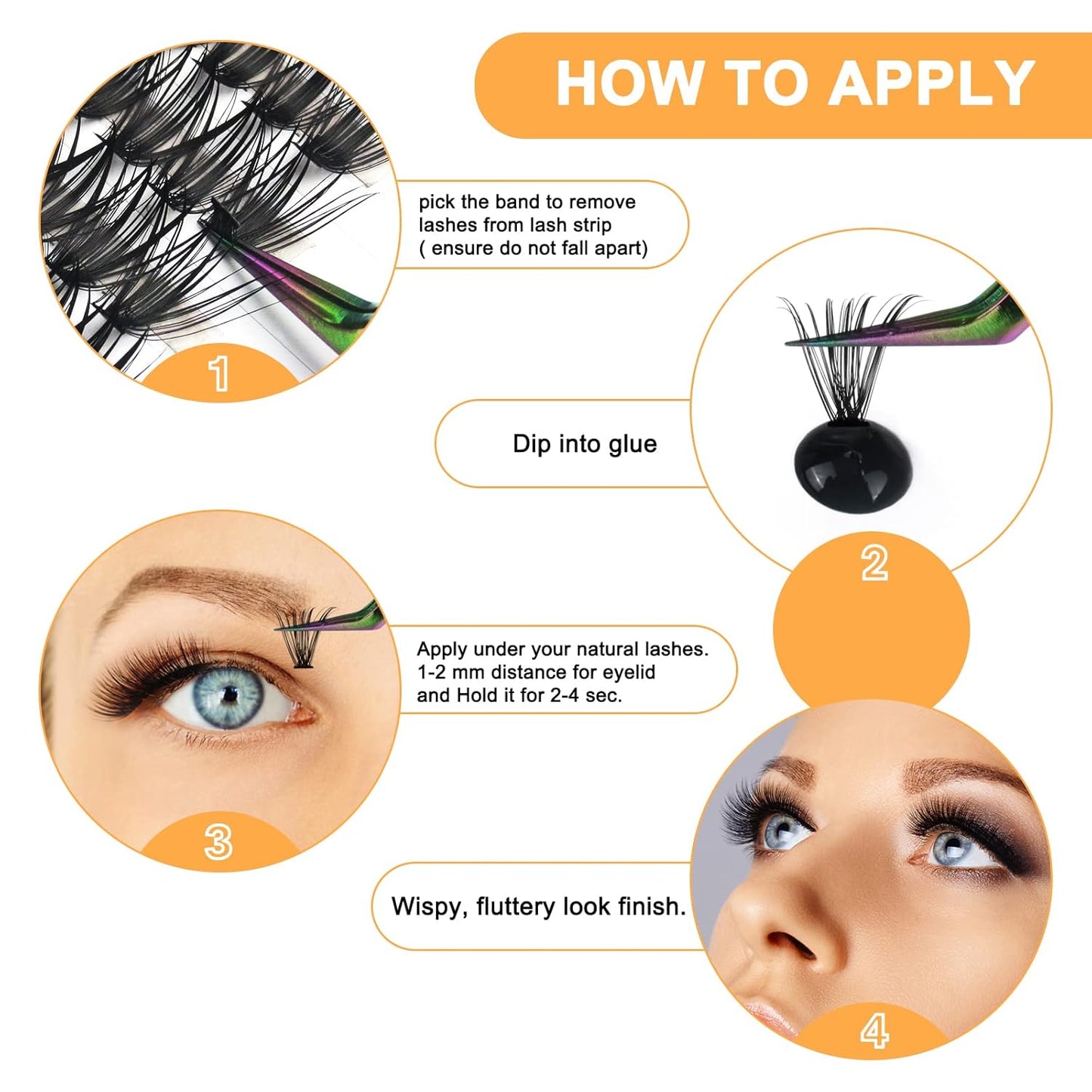B&QaugenLash Clusters 40D-C-12 Individual Lashes 280 Clusters False Eyelash 10D 20D 30D 40D Lash Clusters Extensions Individual Lashes Cluster DIY Eyelash Extensions at Home (40D-C,12MM)