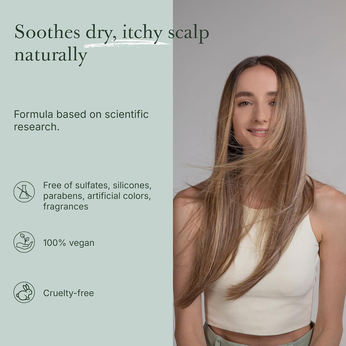 GOOD&ALL Tea Tree Shampoo for Dry Itchy Scalp with Peppermint - Sodium Lauryl Sulfate/Sulphate, Silicone, Paraben, Fragrance Free - 13.5 fl oz
