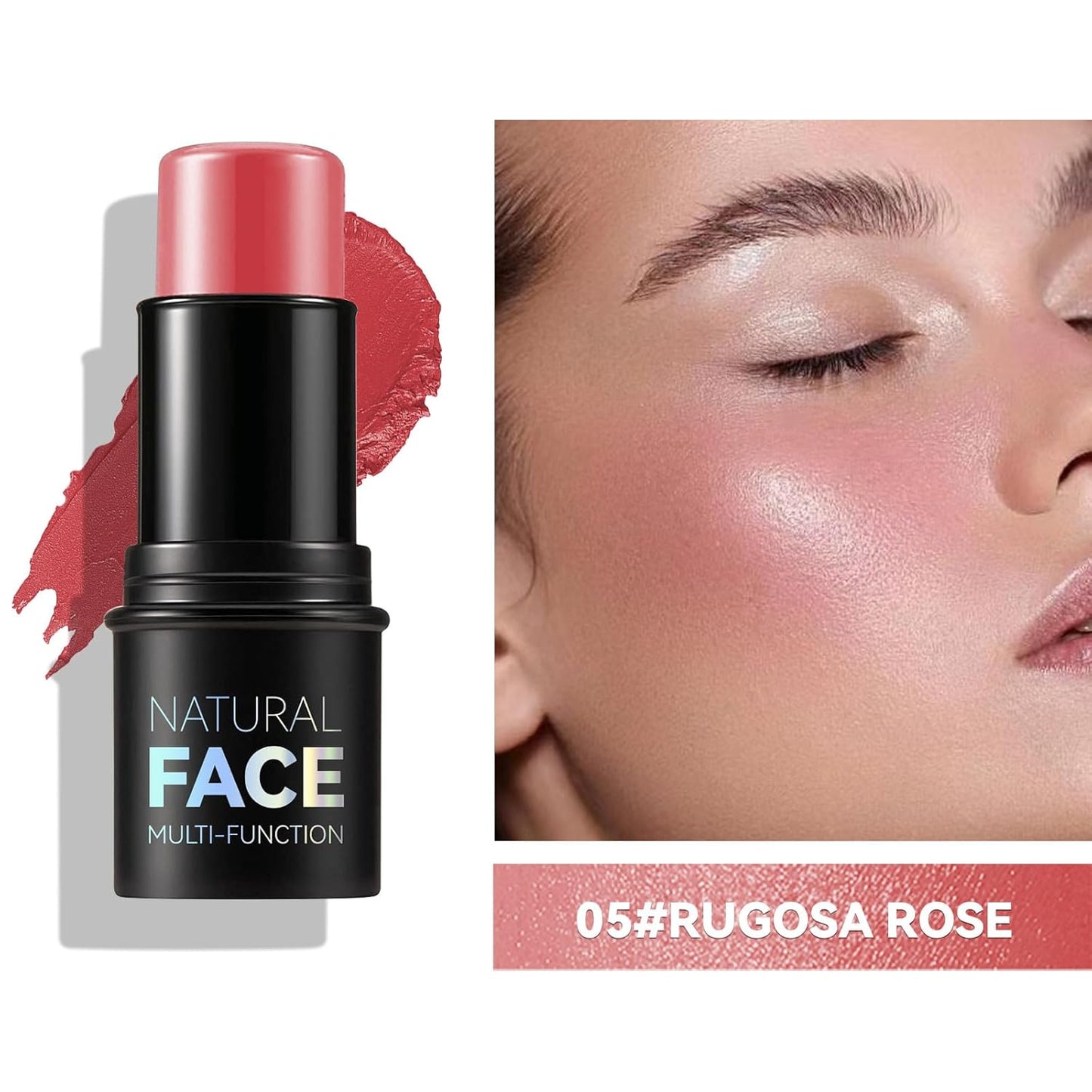3pcs Face Contour Stick Makeup Set, Highlighter Stick Blush Stick Cream Contour Kit with Brush, Contouring Stick for Fair Skin, Concealer Makeup Stick Gift for Beginner Women Teen Girls