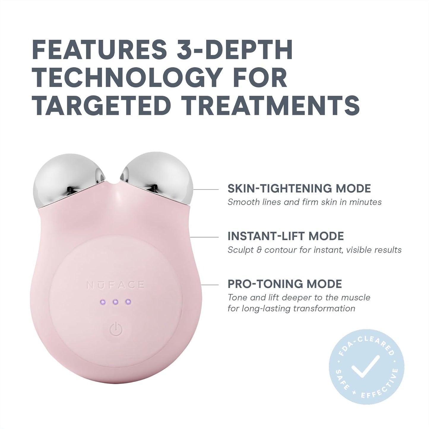 NuFACE MINI+ Microcurrent Facial Device Kit - Limited Edition FDA Cleared Face Massager Device + Microcurrent Gel Activator & Applicator Brush - Velvet Rose
