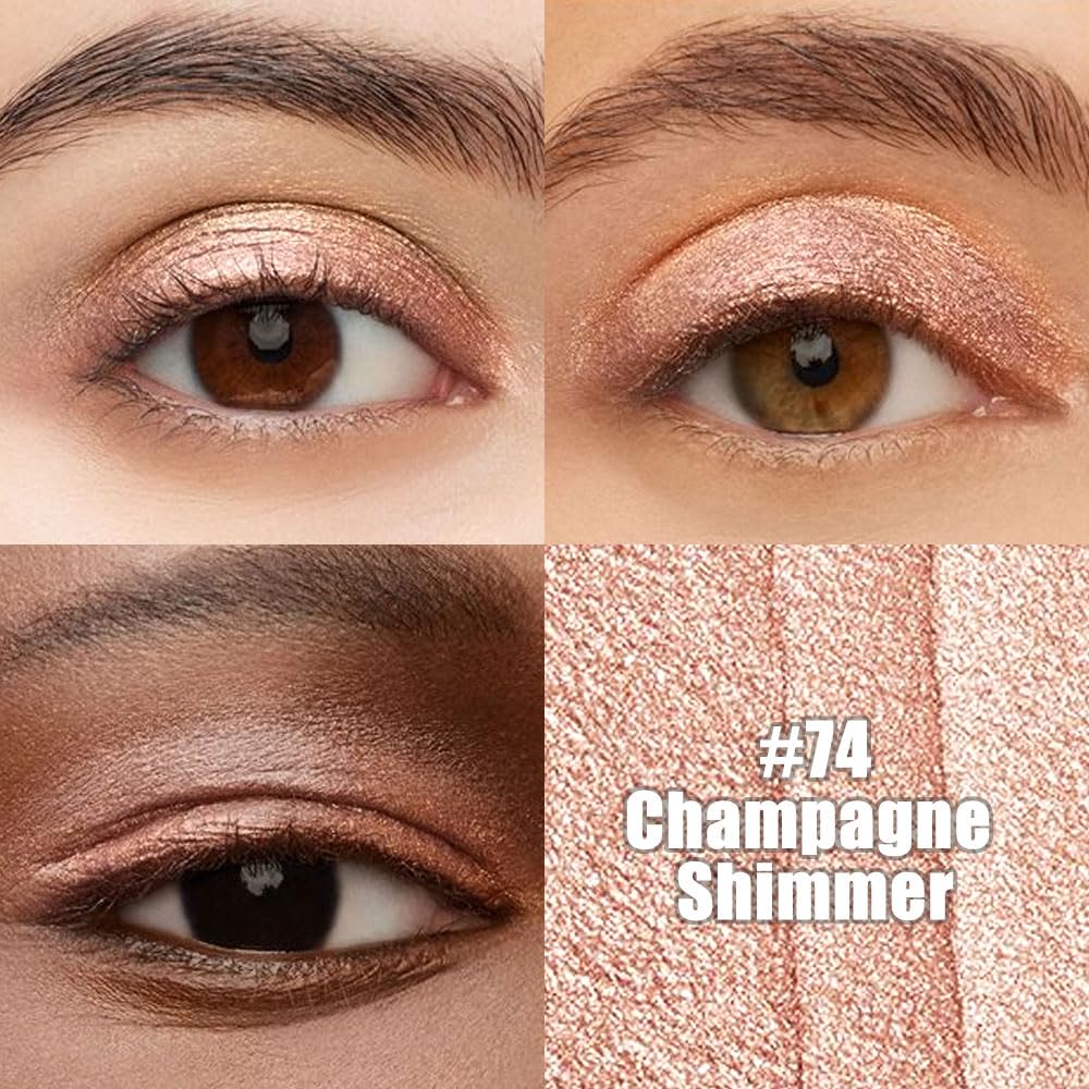 Kaely Cream Eye Shadow Sticks, Champagne Shimmer Eyeliner Pencil Eyeshadow Palette Makeup, Eye Highlighter Brightener Stick for Older Women Waterproof Pigmented, sombras para ojos, New-74