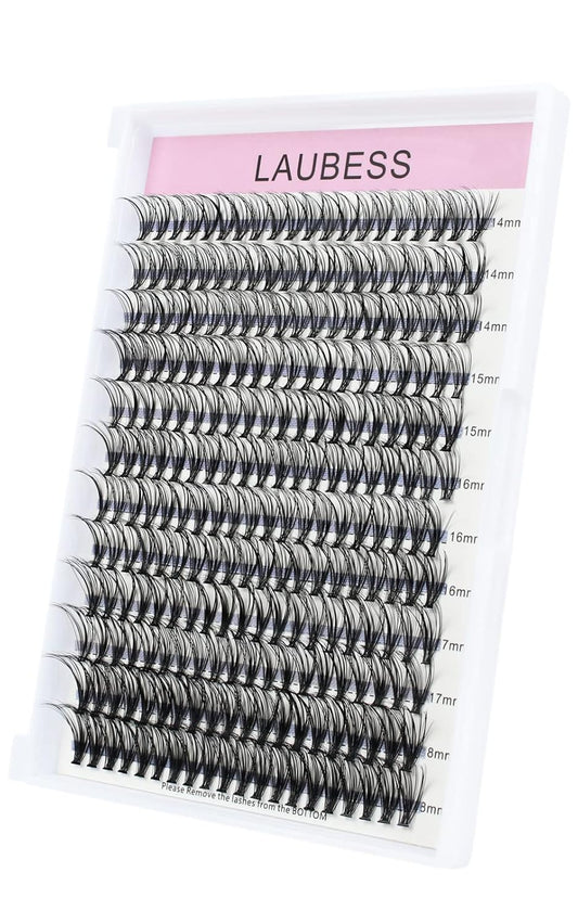 Eyelash Clusters LAUBESS Lash Clusters Individual Lashes Cluster Eyelash Extensions DIY at Home Waterproof Cluster Lashes (20D-0.07D-14-18)