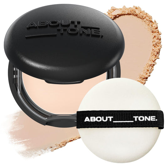 Blur Powder Pact 0.32oz - Pressed Powder Compact with Mirror and Puff Makeup Setting Finishing Blurring Natural Translucent Lightweight Face Sebum Oil Control Vegan Formula (04 TAN)