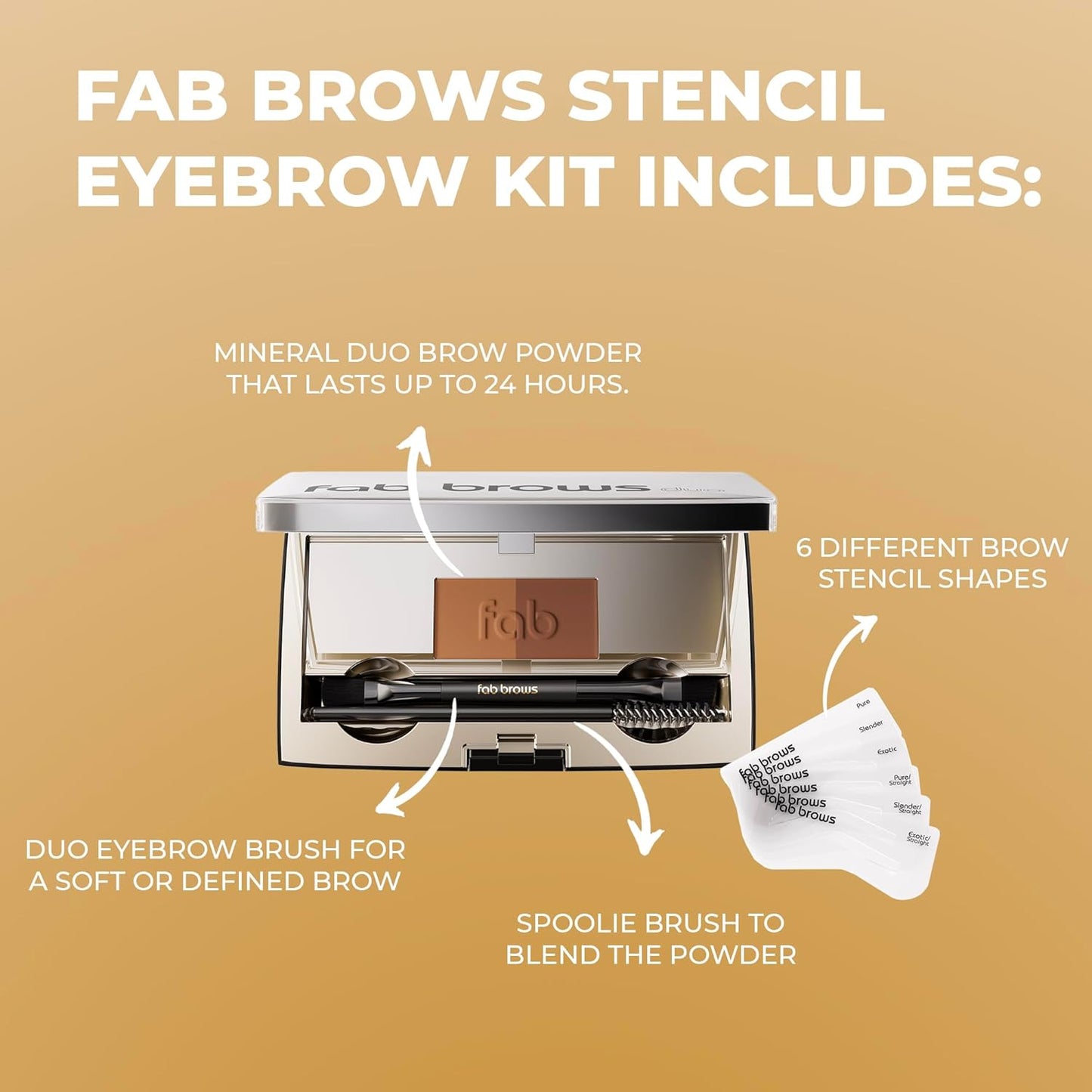 Duo Eyebrow Kit - Ultimate Brow Kit with Compact Powder Mirror and Waterproof Eye Makeup Contour Palette Set (Dark Brown/Chocolate Brown)