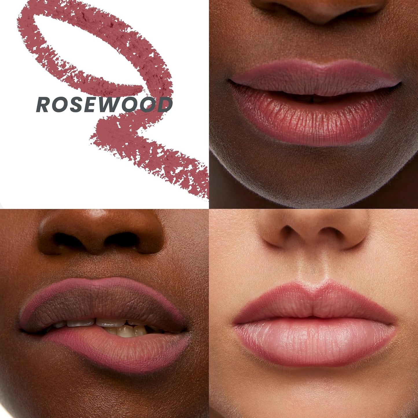 Wonderskin Lip Liner Pencil - 360 Contour Lipliner, Long Lasting, Sharpenable, Waterproof and Transfer-Proof Nude Lip Liner Pencil (Rosewood)