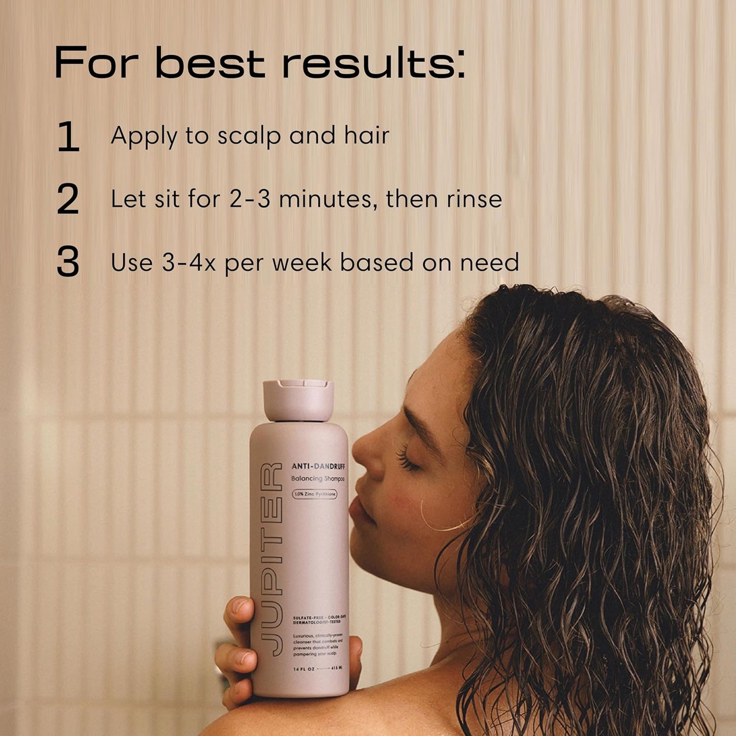 Jupiter Anti Dandruff Shampoo - Shampoo for Men & Women for Flaky, Itchy, Oily, & Dry Scalp - Nourishes Scalp and Reduces Breakage & Flakes - Color-Safe, Sulfate-Free, Paraben-Free