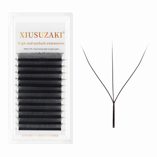 W Eyelash Extension 3D Volume Premade Fans 0.07 D Curl 8-15mm mix W Lashes Matte Black Lash Extensions Easy Fans W Shape Eyelash yy Eye Lashes(3D-0.07D- 8mm)