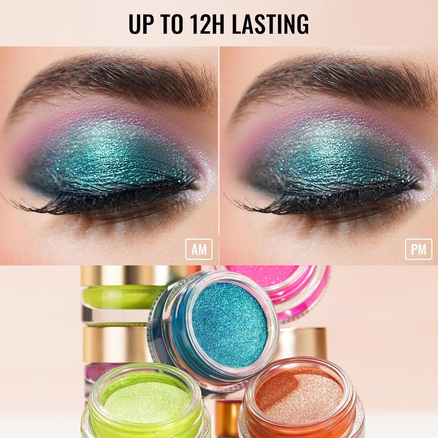 Oulac Shimmer Cream Eyeshadow also for Highlighter Blendable Eye Shadow Waterproof&Long Lasting with Moisturizing Formula Soft Shimmer Eye Make-up,Vegan & Cruelty-Free,6g 25