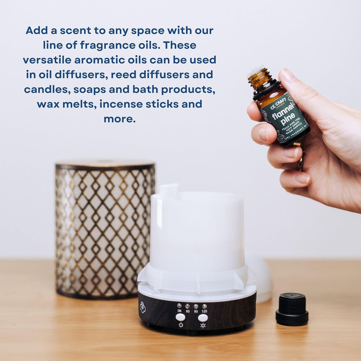 CANDECraftCo Premium Fragrance Oil – Diffuser Oils Fragrances Scented for Home, Candle Soap Making Supplies, Aromatherapy Blends for House (0.34 Fl Oz) (2-Pack, Flannel Pine)