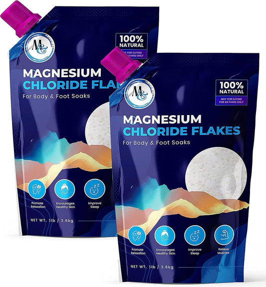 Dead Sea Magnesium Flakes Bath Salts | Premium Magnesium Supplement Bath Salts (10 Pound)