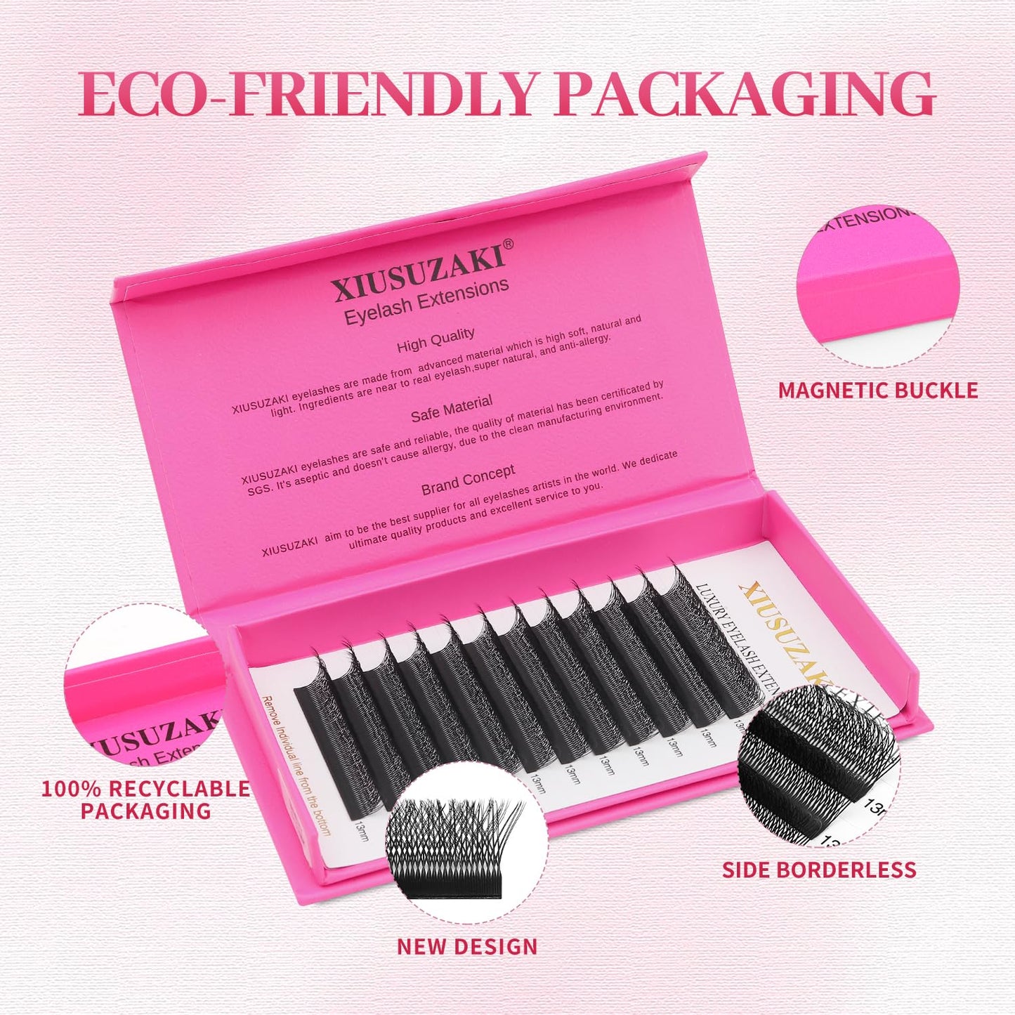 Lash Extensions Double Tips 3D Eyelash Extensions W Shape 0.07mm Thickness C Curl 10mm Premade Fans Easy Fan Volume Matte Black Crisscross Eyelashes(W-3D-Double Tips-0.07-C,10mm)
