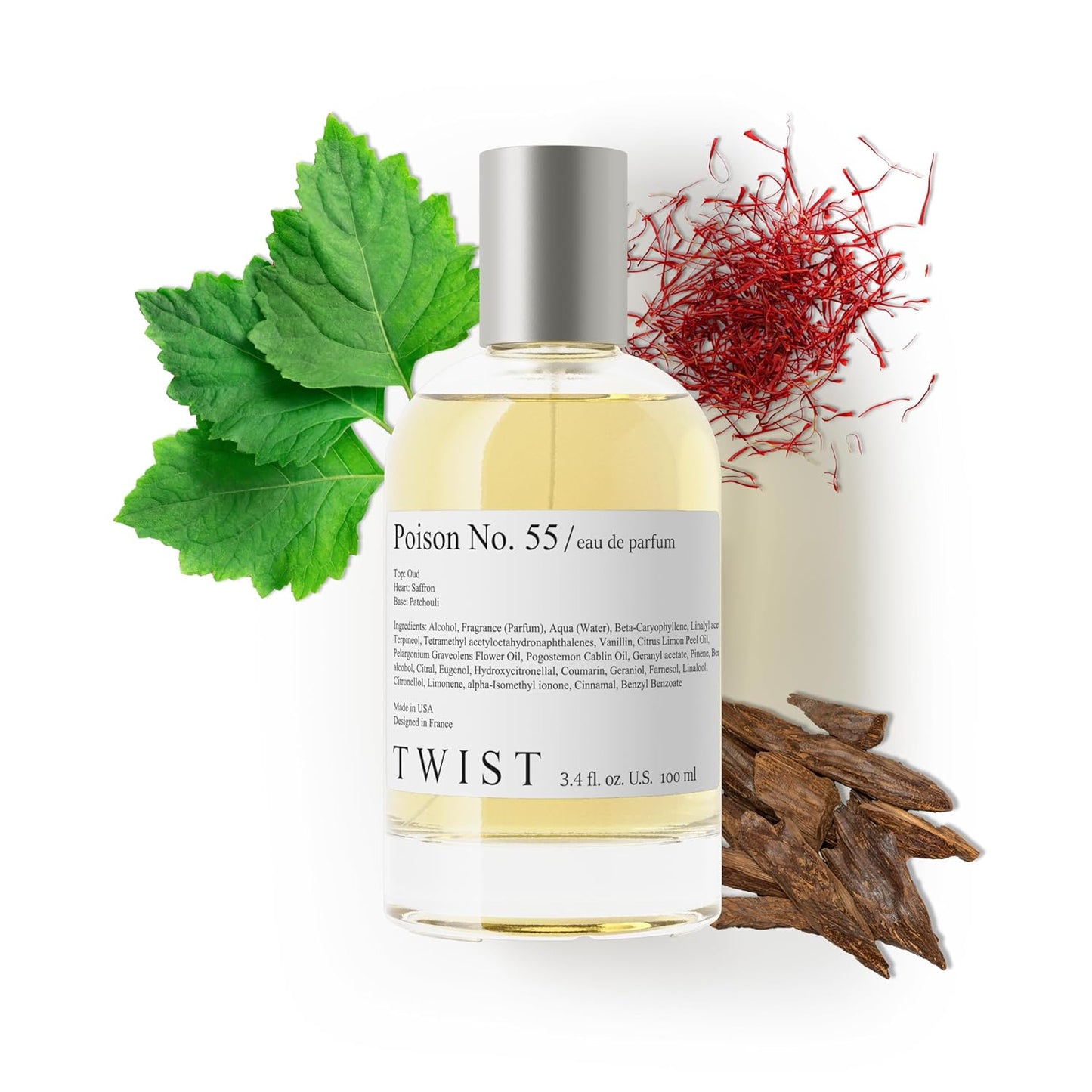 Twist Poison No. 55 - Inspired by Guc. Voice of the Snake, Long-Lasting Perfume for Women & Men, Vegan, Clean Ingredients, Oud & Patchouli Unisex Fragrance – Spray 100 ml | 3.4 fl. oz.