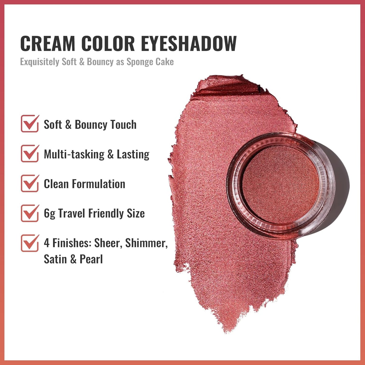Oulac Cream Eyeshadow-Sombra de Ojos Highly Pigmented Natural Eyeshadow Waterproof&Long Lasting with Moisturizing Formula, Shimmer Glitter Eye Makeup Large Capacity. 6g.(21)