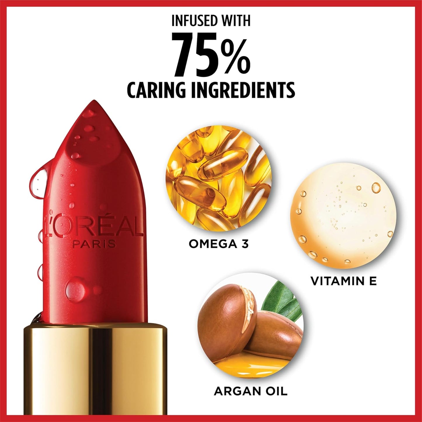 L'Oreal Paris Colour Riche Original Creamy, Hydrating Satin Lipstick with Argan Oil and Vitamin E, Volcanic, 1 Count