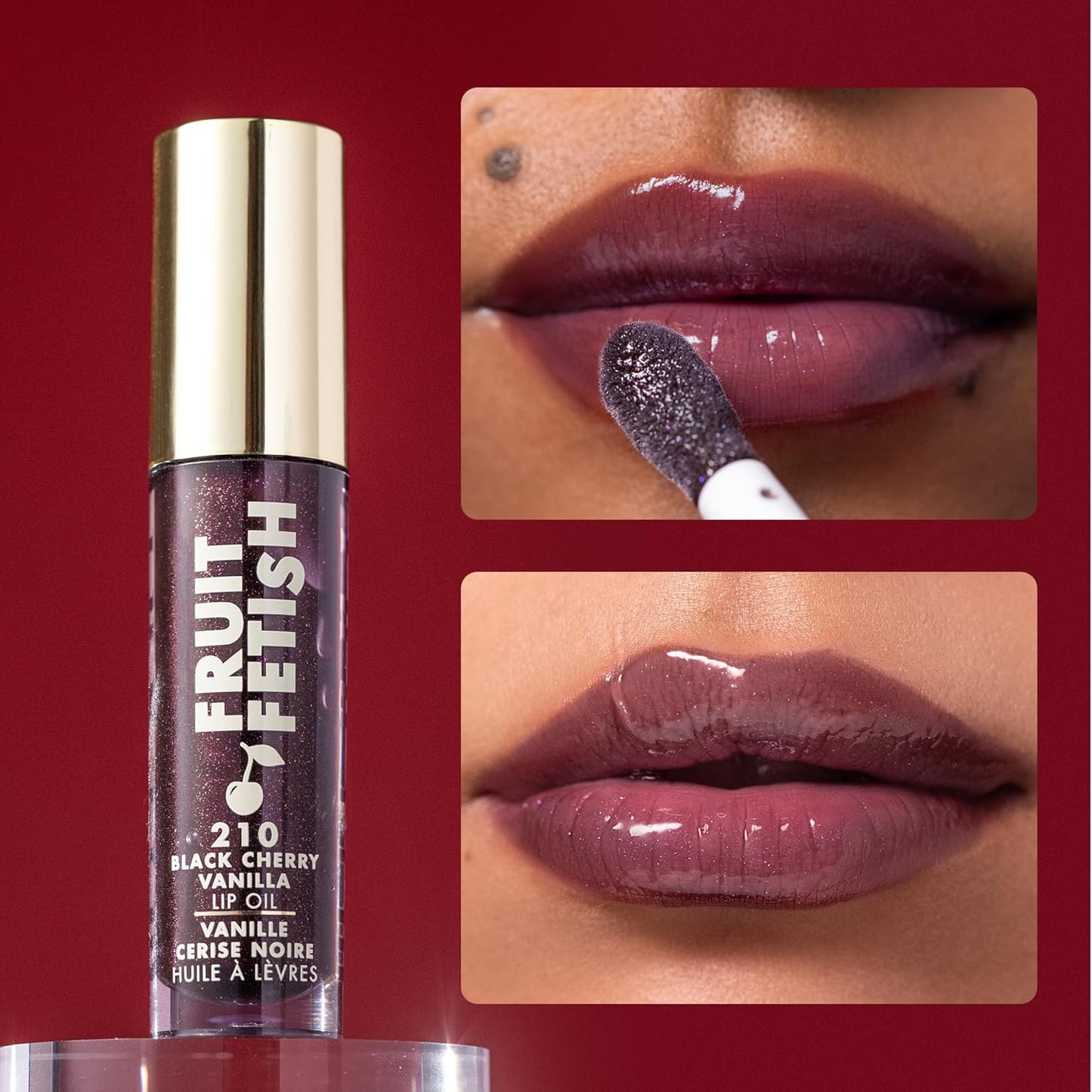 Milani Lip Oil with Vitamin E for Instant Hydration, Fruit Extract Infused Lip Treatment and Moisturizing Lip Gloss - Black Cherry Vanilla