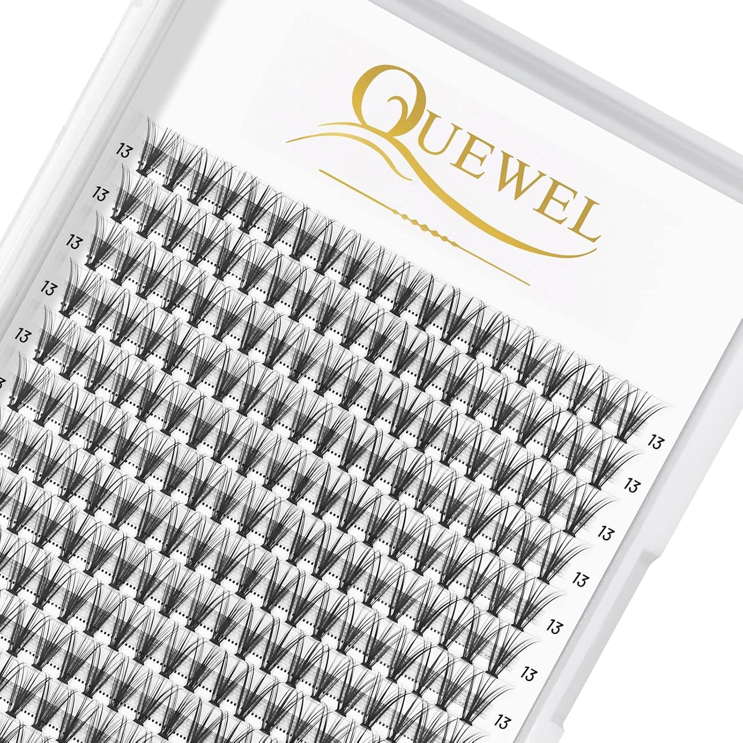 QUEWEL Cluster Lashes 240Pcs Individual Lashes 20D 0.07C Curl 13mm Knot-Free Lash Extensions Clusters Lashes Soft&Natural False Eyelashes Individual DIY Eyelash Extension at Home(20D 0.07C 13)