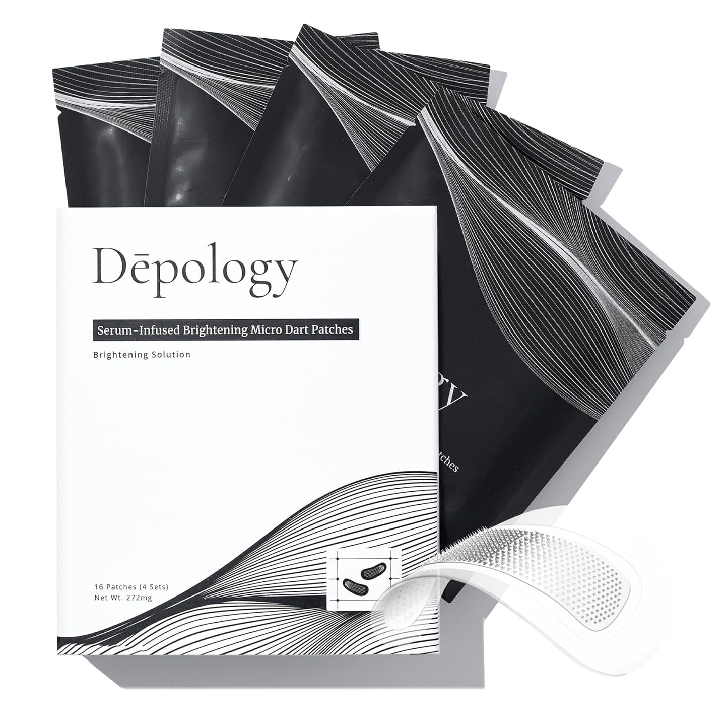 depology Serum-Infused Micro Dart Patches | 4 Pairs Eye Mask | Under Eye Patches for Wrinkles | Fine Lines | Hydrating Eye Mask with Peptides | Amino Acids | and Synthesized Molecules