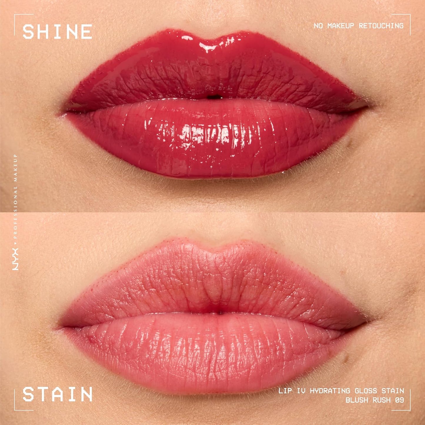 NYX PROFESSIONAL MAKEUP Lip IV Hydrating Glossy Lip Stain with 12HR Hydration - Blush Rush (Pink)