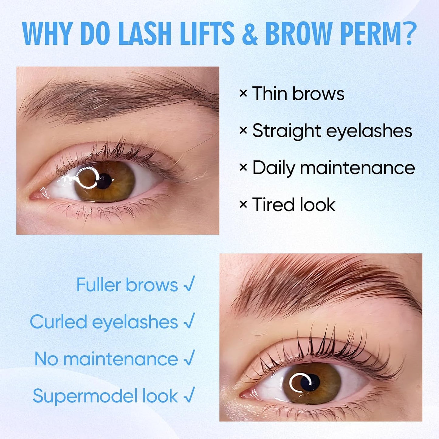 PERMANIA Lash Lift Kit, Lash Perm Kit, Fast Eyelash Lifting 5 Minutes DIY at Home with Strong Glue Disposable Sachet Lash Lifting Kit Last 6 Weeks (15pcs）