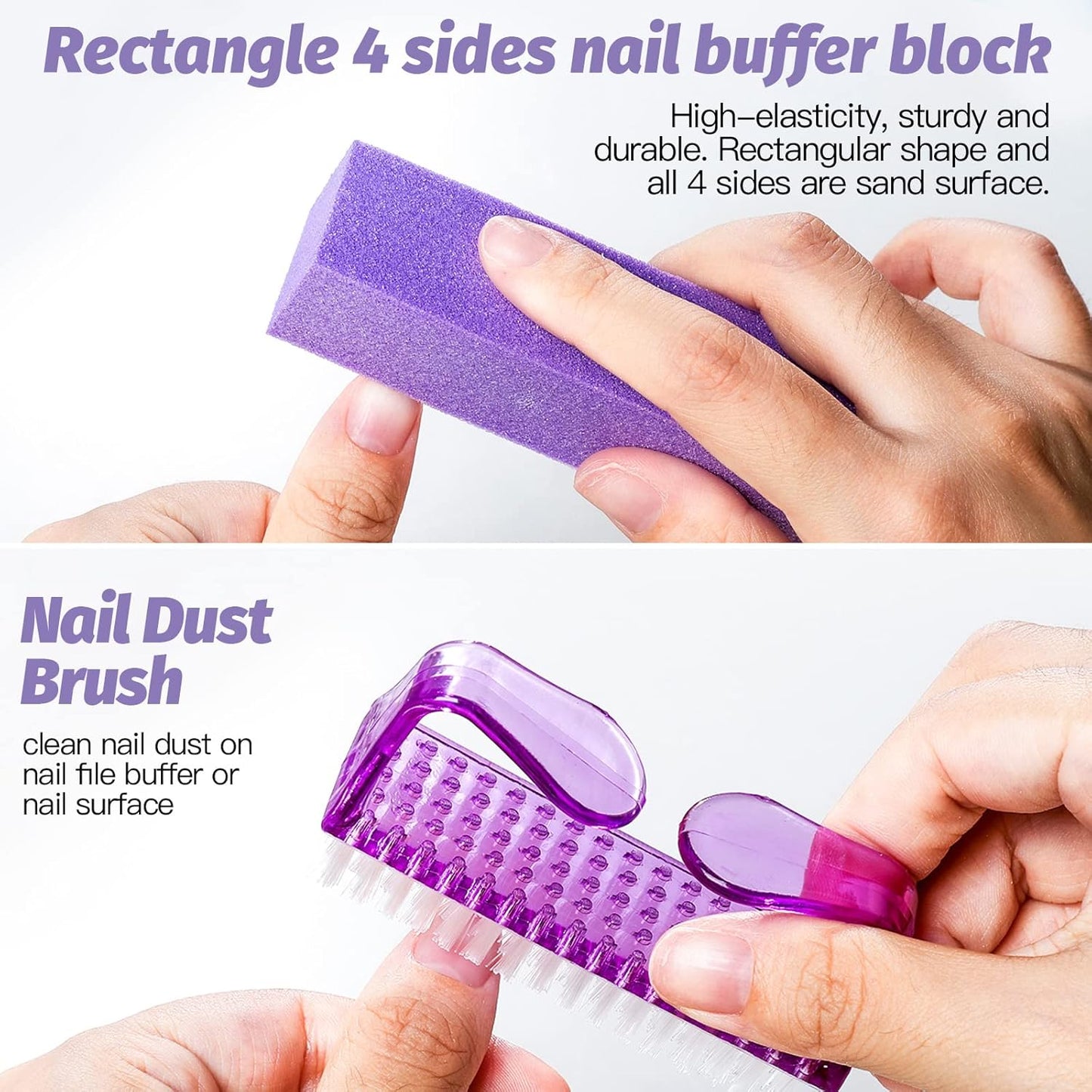 FANDAMEI Nail Files and Buffers, Nail Cuticle Remover Kit with Nail File, Nail Buffer, Nail Buffer Block, Cuticle Nipper, Cuticle Pusher, Cuticle Peeler. Nail Cuticle Oil Lavender for Nail Care