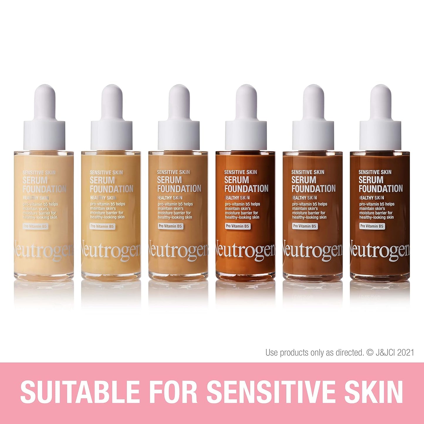 Neutrogena Healthy Skin Sensitive Skin Serum Foundation with Pro-Vitamin B5, Color Correcting & Pore Minimizing Liquid Foundation & Face Serum, Buildable Coverage, Deep 02, 1 oz