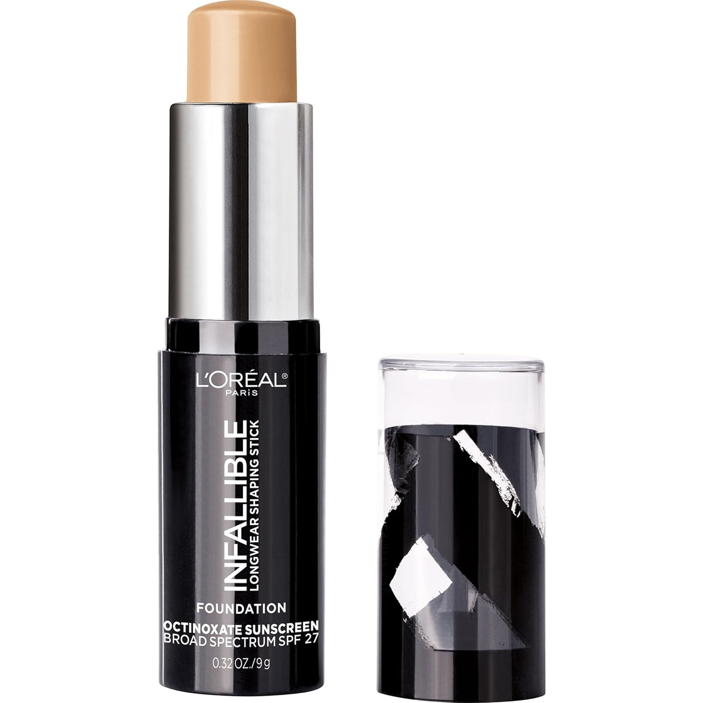 L'Oreal Paris Makeup Infallible Longwear Shaping Stick Foundation, 406 Warm Beige, 1 Tube, 0.32 Ounce