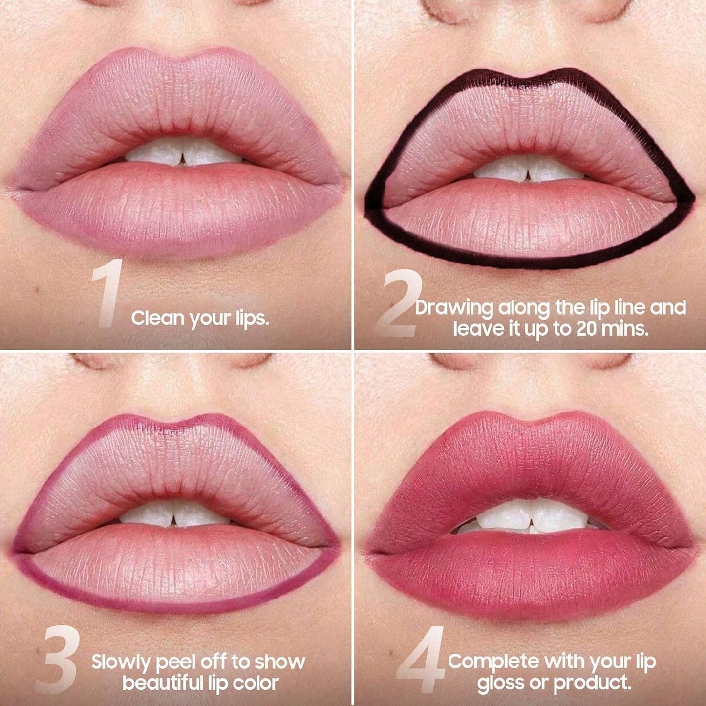 Lip Stain Peel Off - Lip Liner Long-wear & Waterproof Moisturizing Lip Stain with Matte Finish, Transfer-Proof, Non-Stick Cup Lip Tint Stay On All Day (Cocoa)