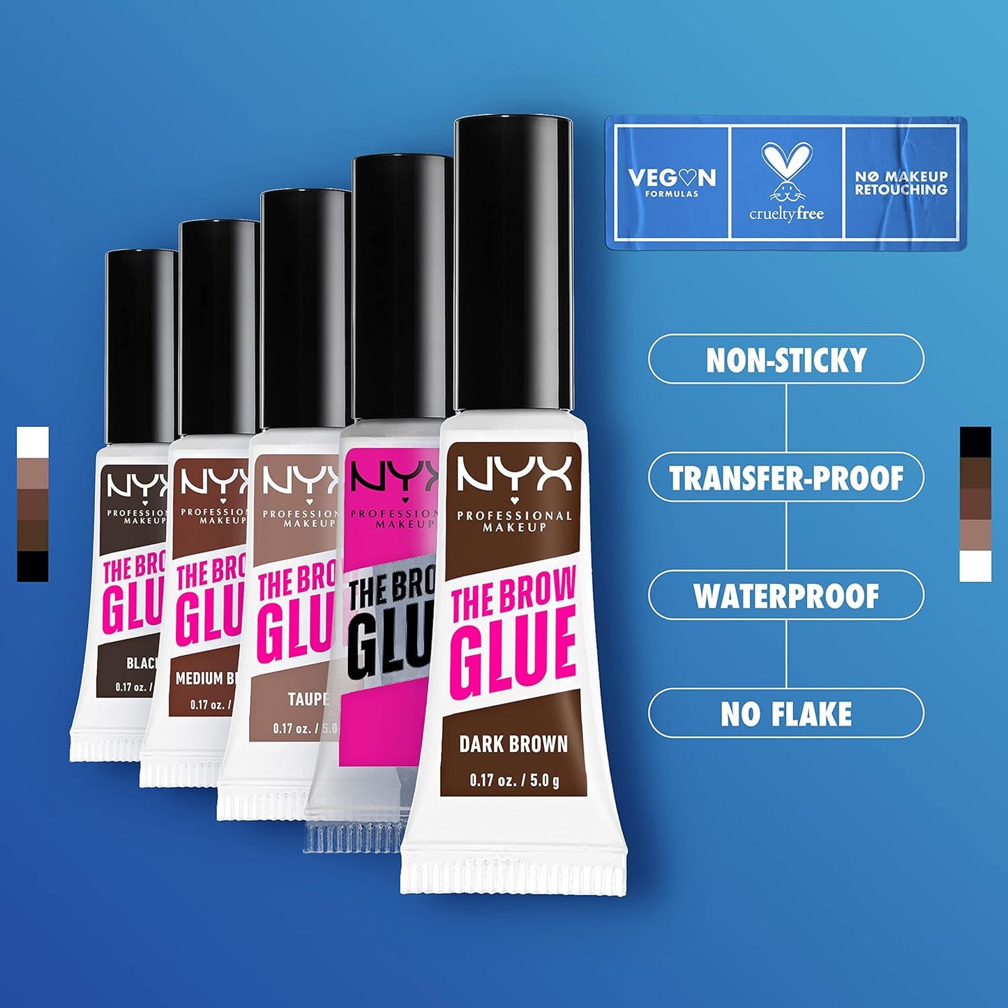 NYX PROFESSIONAL MAKEUP The Brow Glue, Extreme Hold Tinted Eyebrow Gel - Taupe