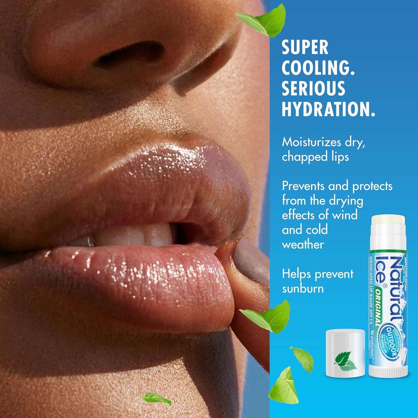 Mentholatum Natural Ice Lip Balm Original SPF 15 1 Each ( Packs of 48), 0.16 Ounce (Pack of 48)