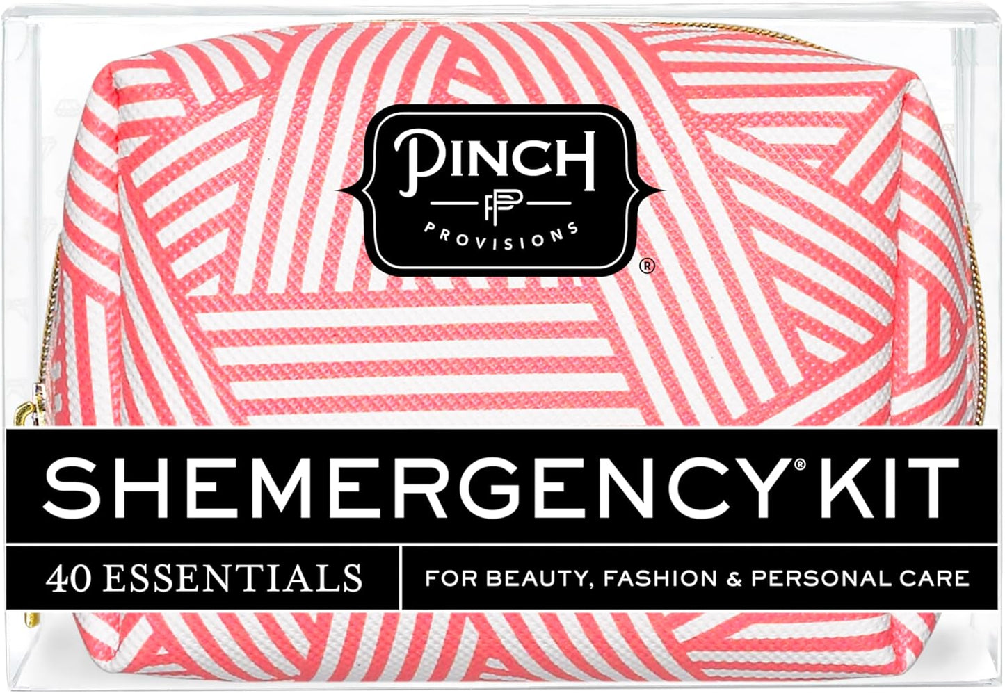 Pinch Provisions Shemergency Kit for Her, 40 Emergency Essential Items, Compact, Multi-Functional Pouch, Gift for Women, Birthday, Bachelorette Parties, and More!
