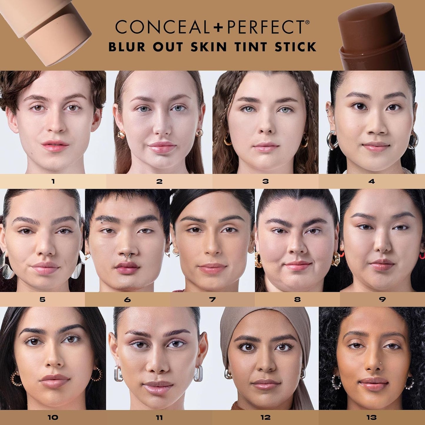 Milani Conceal + Perfect - Skin Tint Stick, Blur Out Tinted Moisturizer Makeup, Shade 016