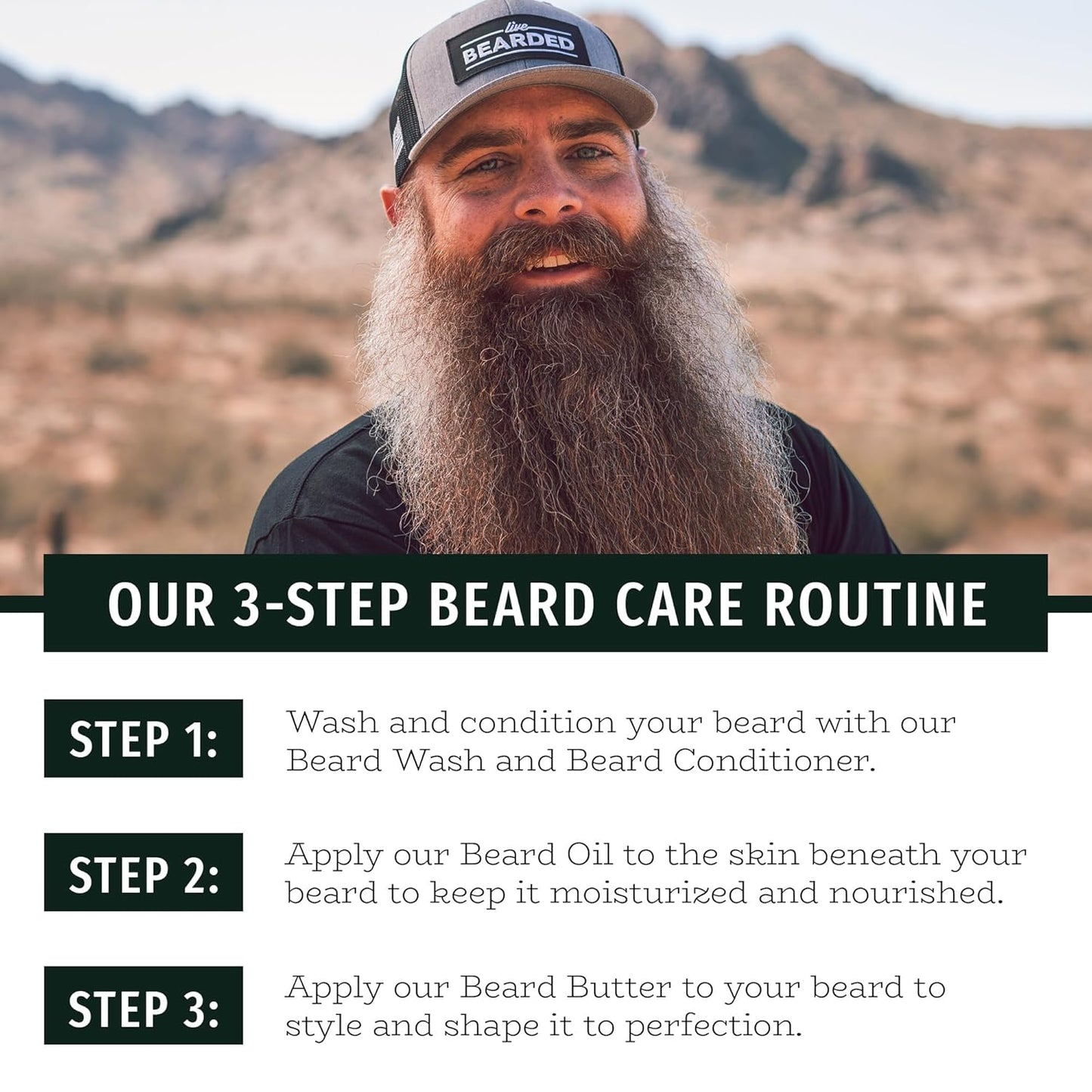Live Bearded Beard Conditioner, 8 fl oz - Strengthens and Softens Facial Hair - Made in the USA - All-Natural Ingredients with Biotin, Caffeine | Tombstone Scent - Sweet Tobacco, Cedar
