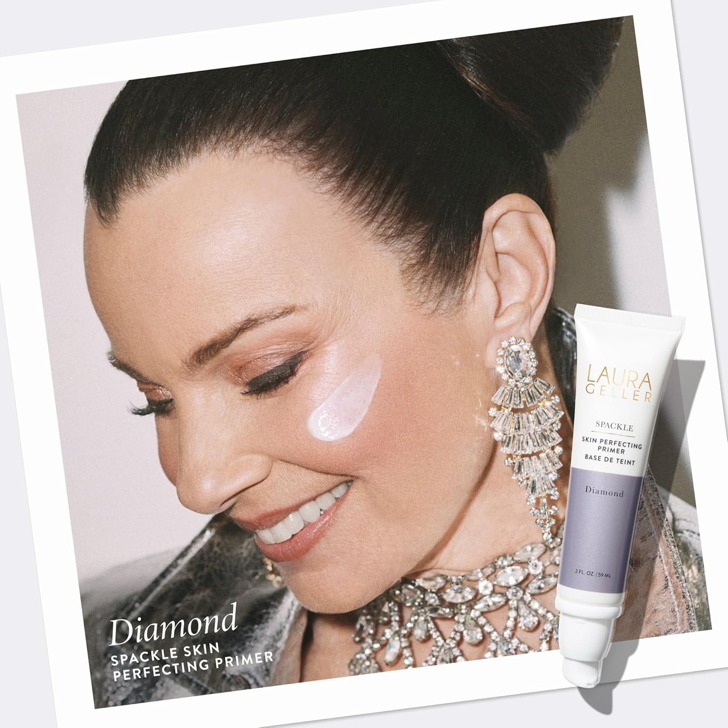 LAURA GELLER NEW YORK Spackle Primer - Diamond - Super-Size 2 Fl Oz - Hyaluronic Acid Makeup Primer for Mature Skin