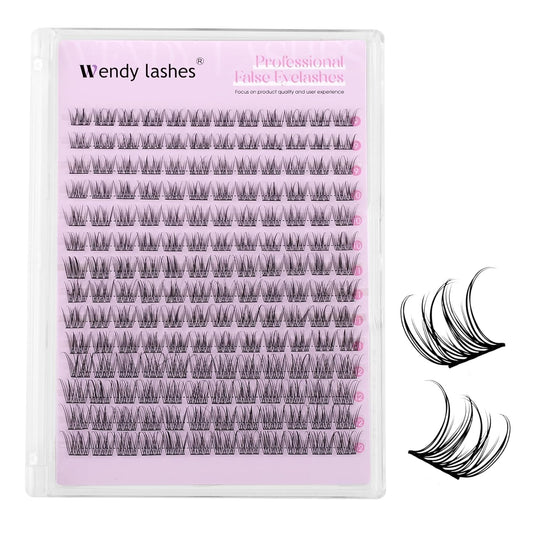 Nature Look DIY Lashes Individual Lashes Matte Black Cluster Eyelash Extensions Cluster Eyelashes,SLYW,9-12mm