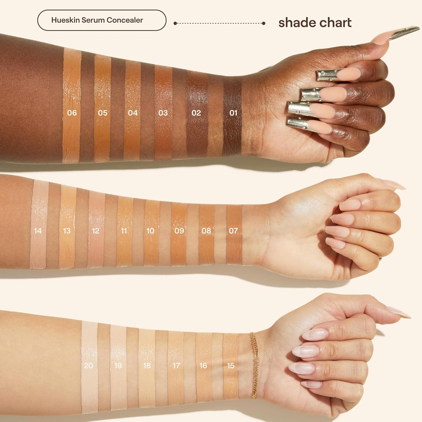 Live Tinted Hueskin Serum Concealer - Medium-to-Full Coverage Concealer with Niacinamide, & Hyaluronic Acid for Dark Circles, Fine Lines & Wrinkles, Buildable Long-Lasting Formula, 0.35 oz - Shade 5