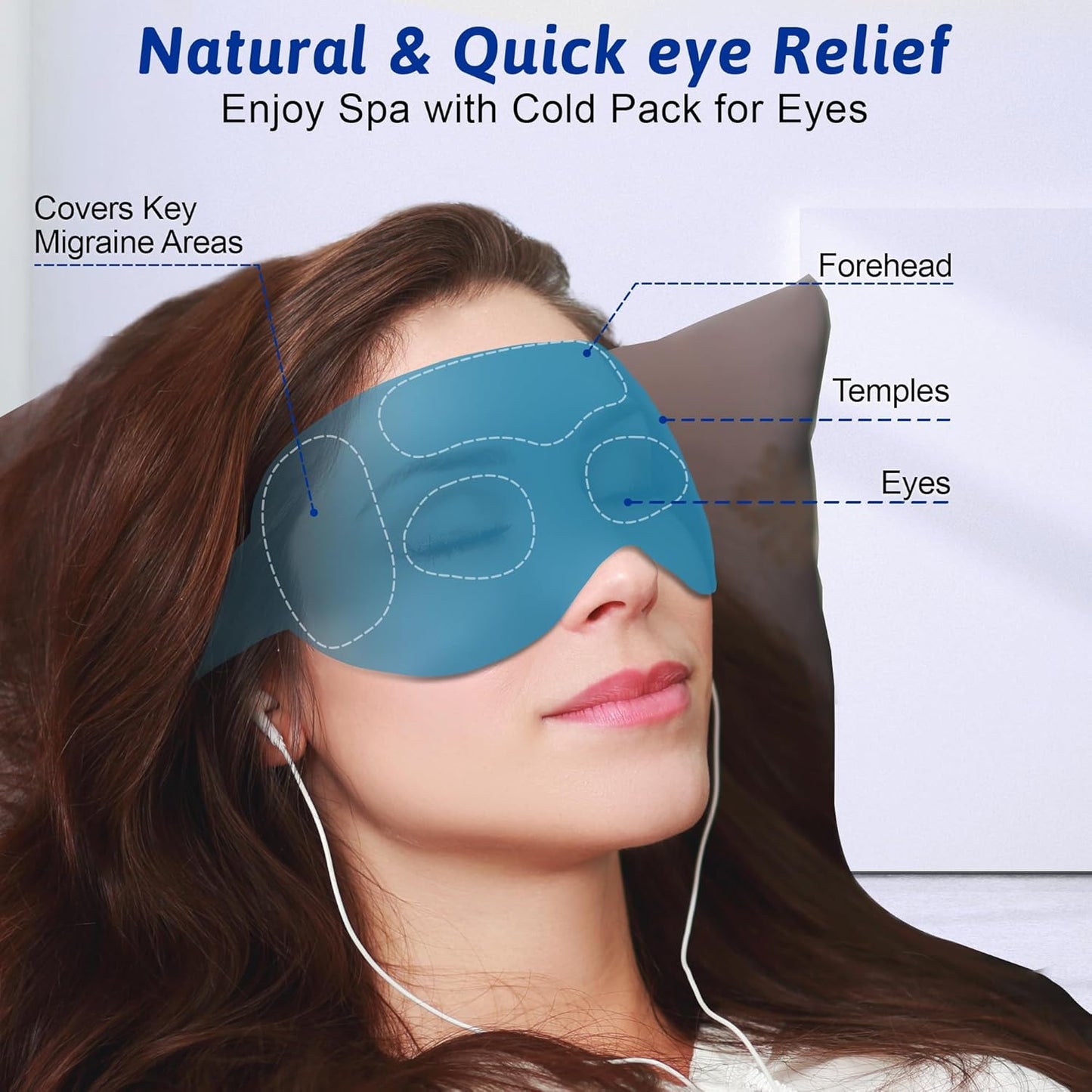Cooling Eye Mask, Cold Eye Masks for Dark Circles, Puffiness, Headache, Migraines Weighted Gel Eye Mask Eye Ice Pack Reusable Cold Eye Compress (Pink)