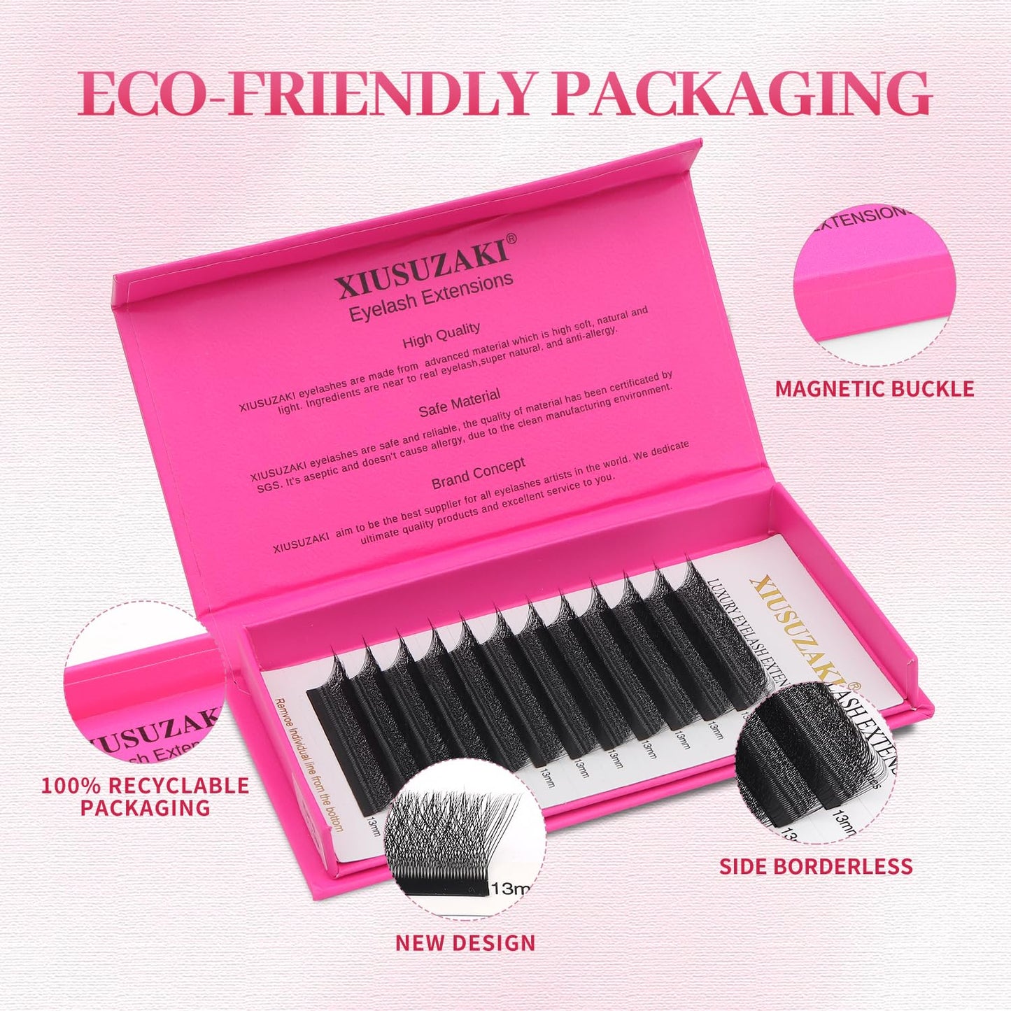 W Lash Extensions Supplies 4D Eyelash Extensions W Shape 0.07mm Thickness D Curl 13mm Premade Fans Easy Fan Lashes Volume Matte Black 12 Rows Crisscross Eye Lashes(W-4D-0.07-D,13mm)