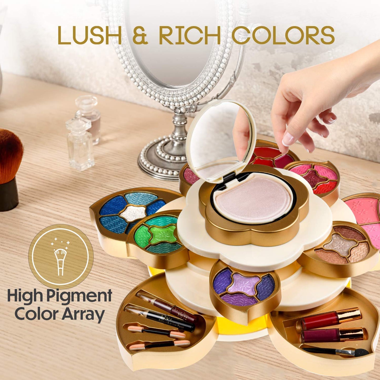 All In One Makeup Gift Kit for Woman and Teens | Makeup Flower Set with Eyeshadow Palette
