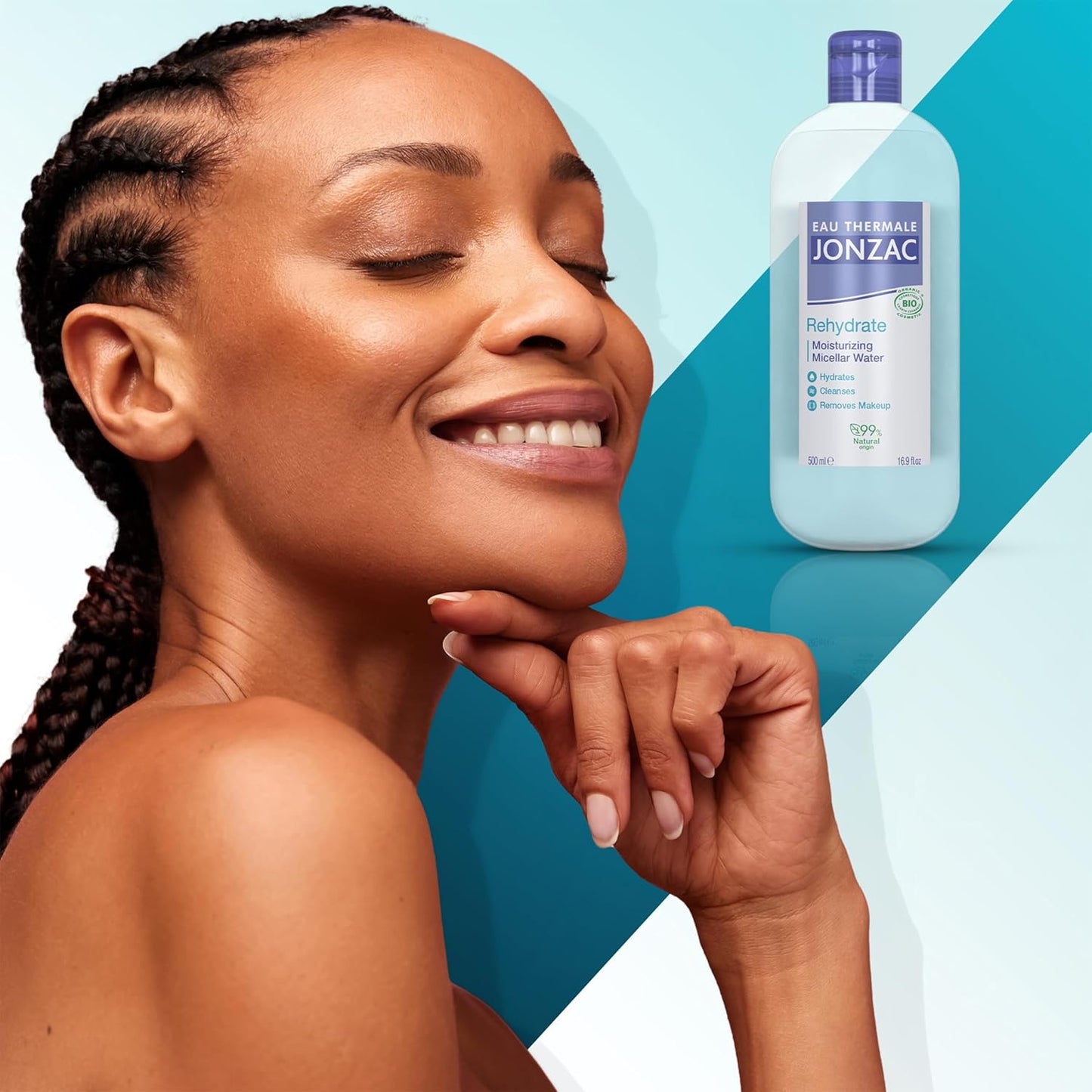 99% Organic Micellar Water - Natural Eye & Face Makeup Remover - Hydrating With Thermal Spring Water - For Sensitive Skin - Non-Toxic - Agua Micelar Orgánica - 16.9 Fl Oz