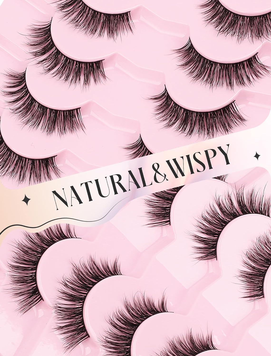 Natural Lashes Mink Natural Eyelashes False Eyelashes Natural Look False Lashes Wispy Eye Lashes Cat Eyelashes Fake Lashes KD01
