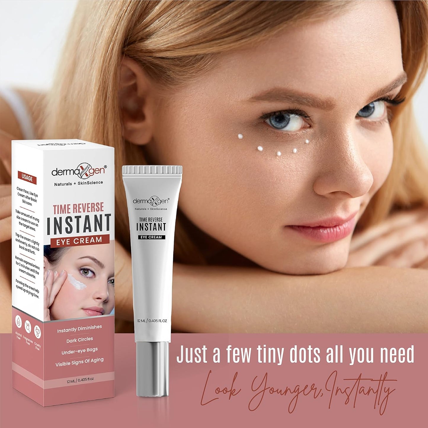 Instant Eyelift Cream Time Reverse Treatment For Dark Circles, Puffy Eyes, & Wrinkles Anti Aging Serum Reduces Under Eye Bags, Wrinkles, Dark Circles, Fine Lines & Crow's Feet Instantly - 12