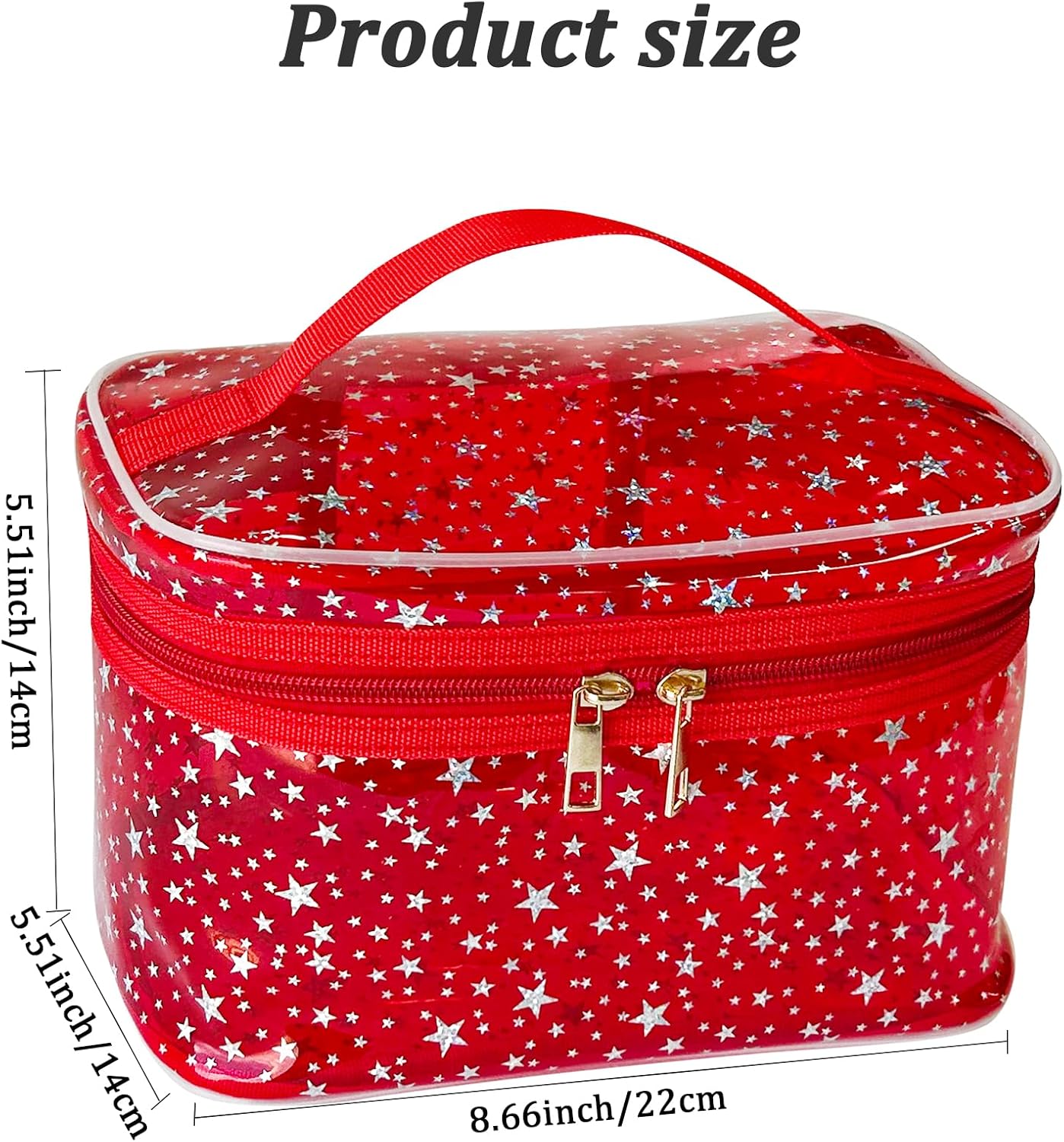 Holographic Makeup Bags Bulk,Clear Storage Bag Toiletry Pocket Portable Zippered Iridescent Pouch Waterproof Cosmetic Gift Bags for Women (Yellow-L)