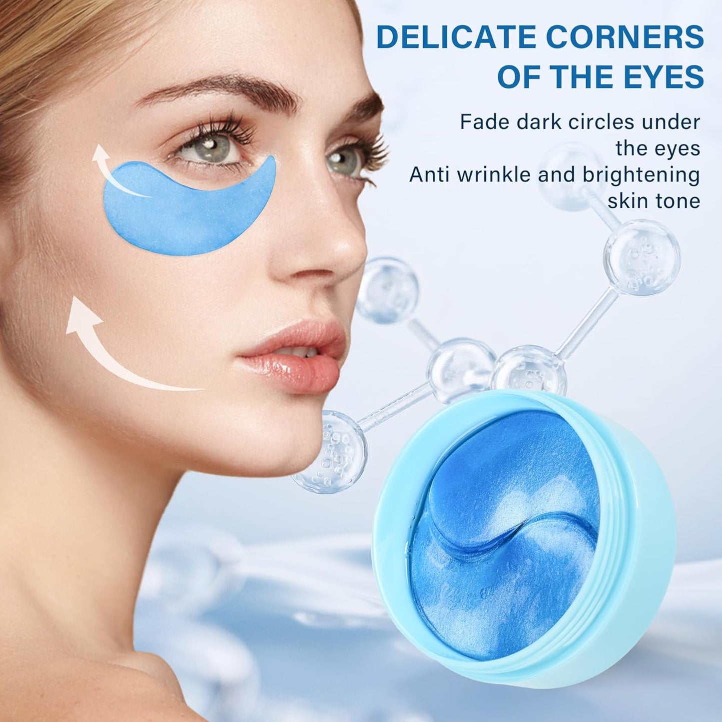 Hyaluronic Acid Eye Patch (60 pairs)-Collagen Eye Patch-Eye Skin Care Mask for Dark Circles, Wrinkles, Eye Pockets, Anti-Aging Rejuvenating Eye Mask, Female